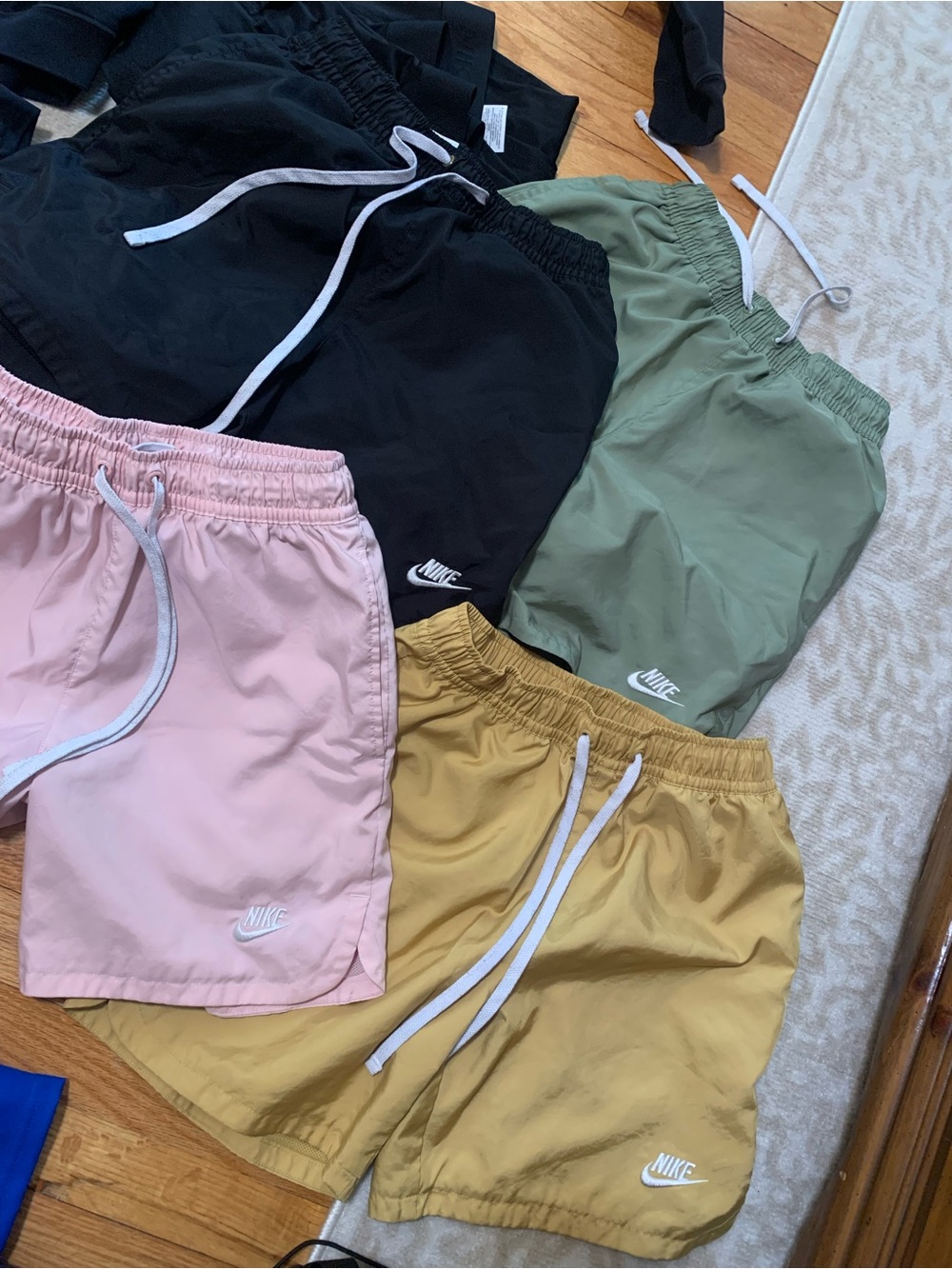 Nike Casual Shorts Pack — Black, Olive, Pink, Mustard-4 Pairs